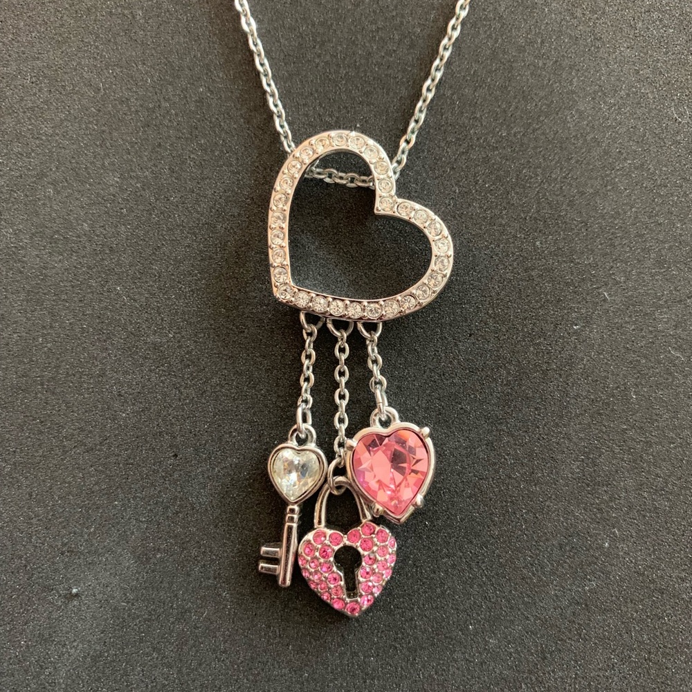 Swarovski Heart Lock and Key Necklace